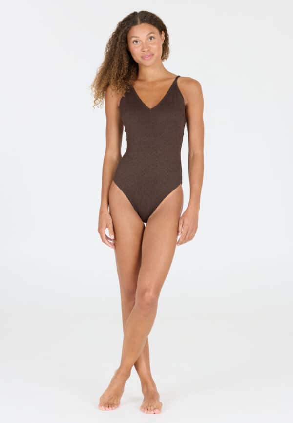 Athlecia Ulanda Stylish Plunge Swimsuit, Java