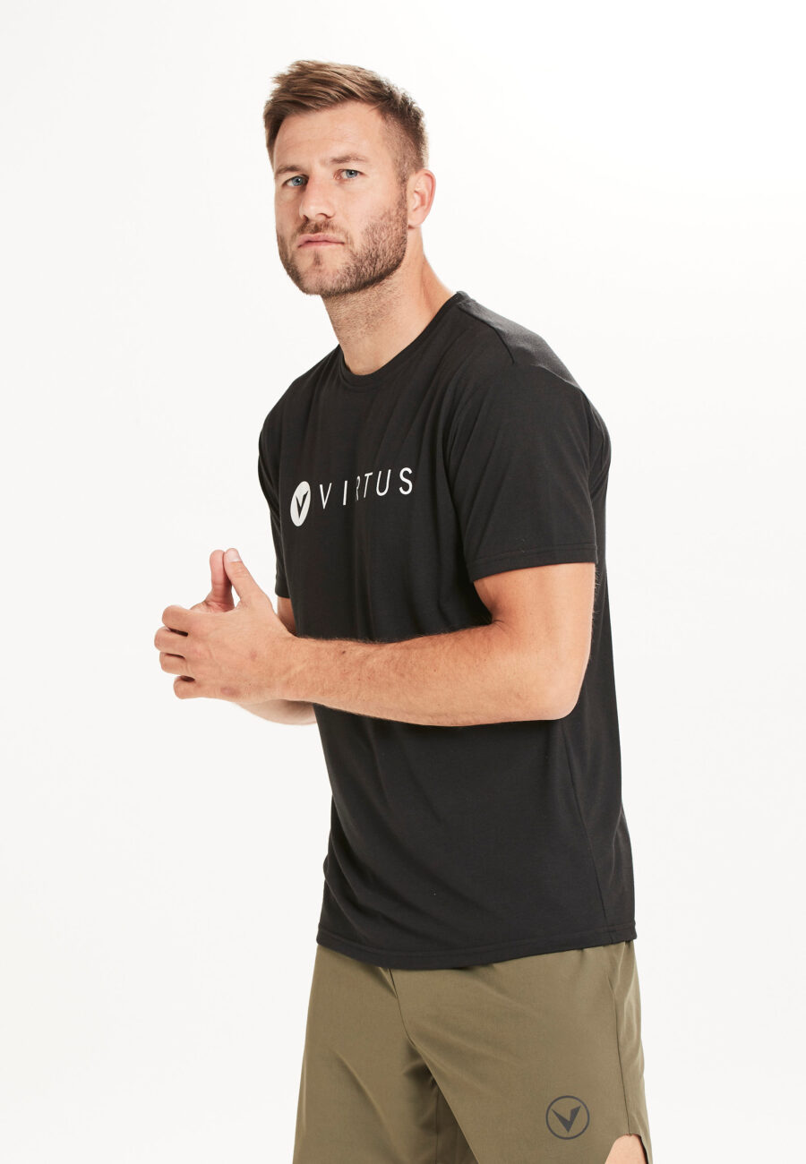 Virtus Edwardo Short Sleeve Logo T-Shirt, Black - Image 3