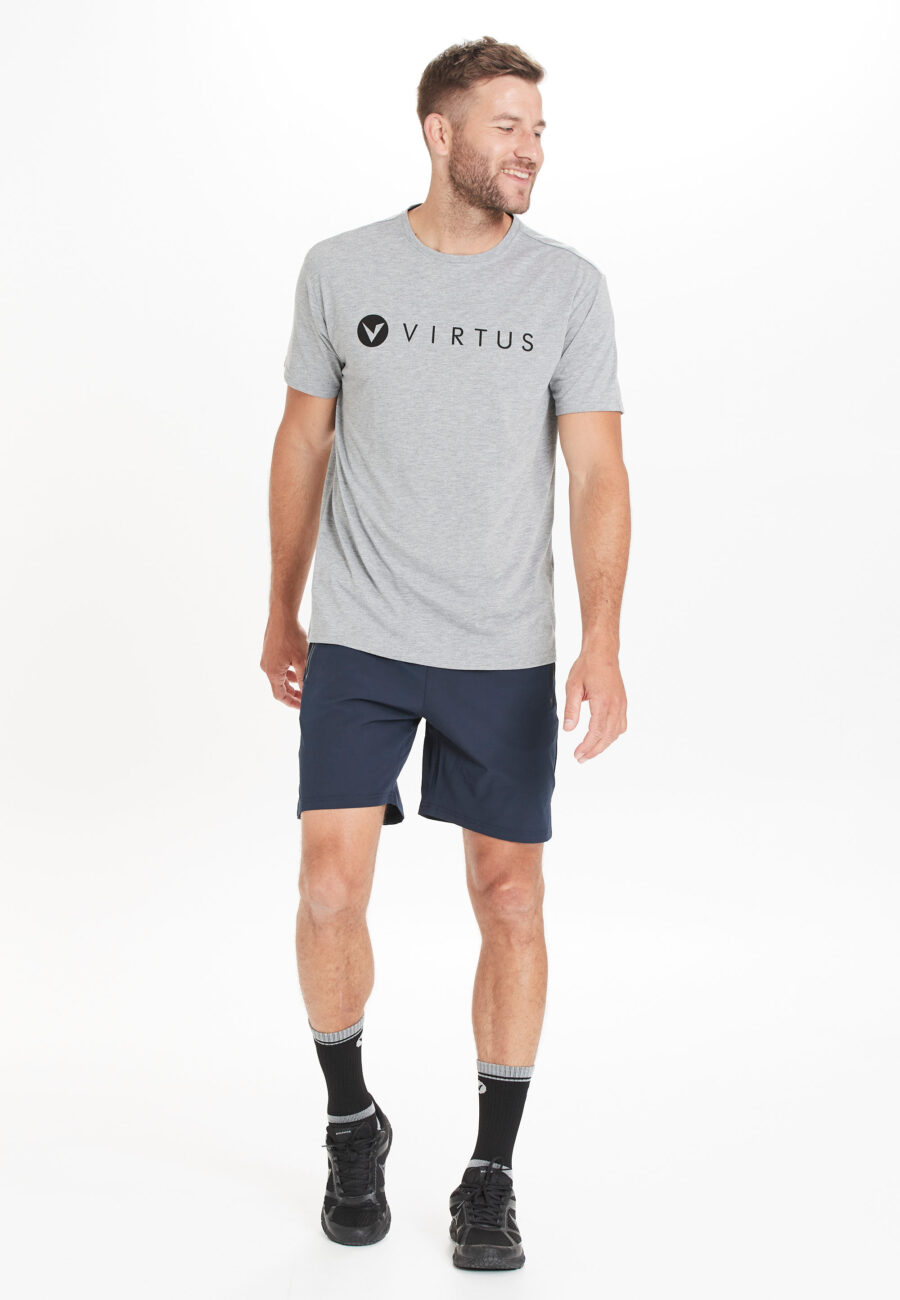 Virtus Edwardo Short Sleeve Logo T-Shirt, Mid Grey Mel. - Image 4