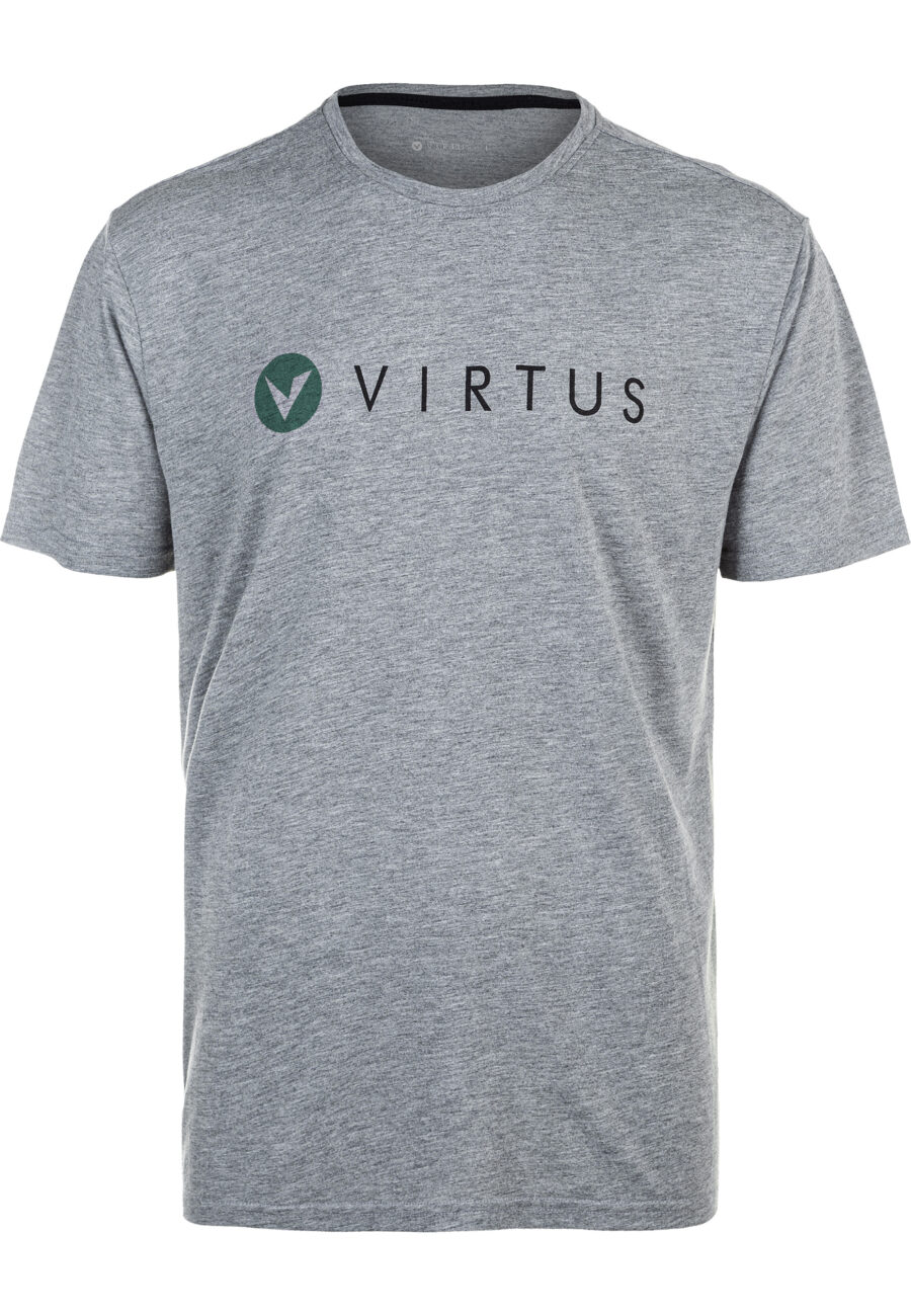 Virtus Edwardo Short Sleeve Logo T-shirt, Mid Grey Mel.