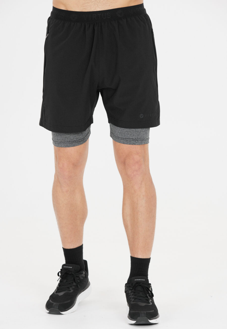 Virtus Dylan Performance 2-in-1 Stretch Shorts, Black - Image 3