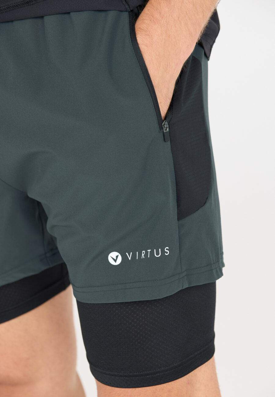 Virtus Dylan Performance 2-in-1 Stretch Shorts, Woodland Gray - Image 7