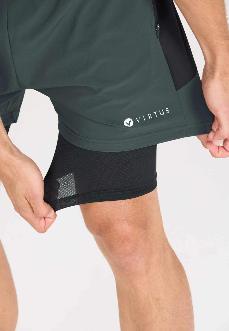 Virtus Dylan Performance 2-in-1 Stretch Shorts, Woodland Gray - Image 6