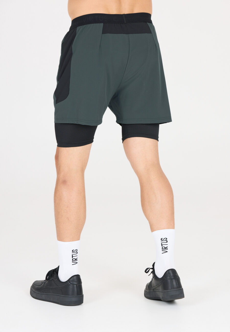 Virtus Dylan Performance 2-in-1 Stretch Shorts, Woodland Gray - Image 2