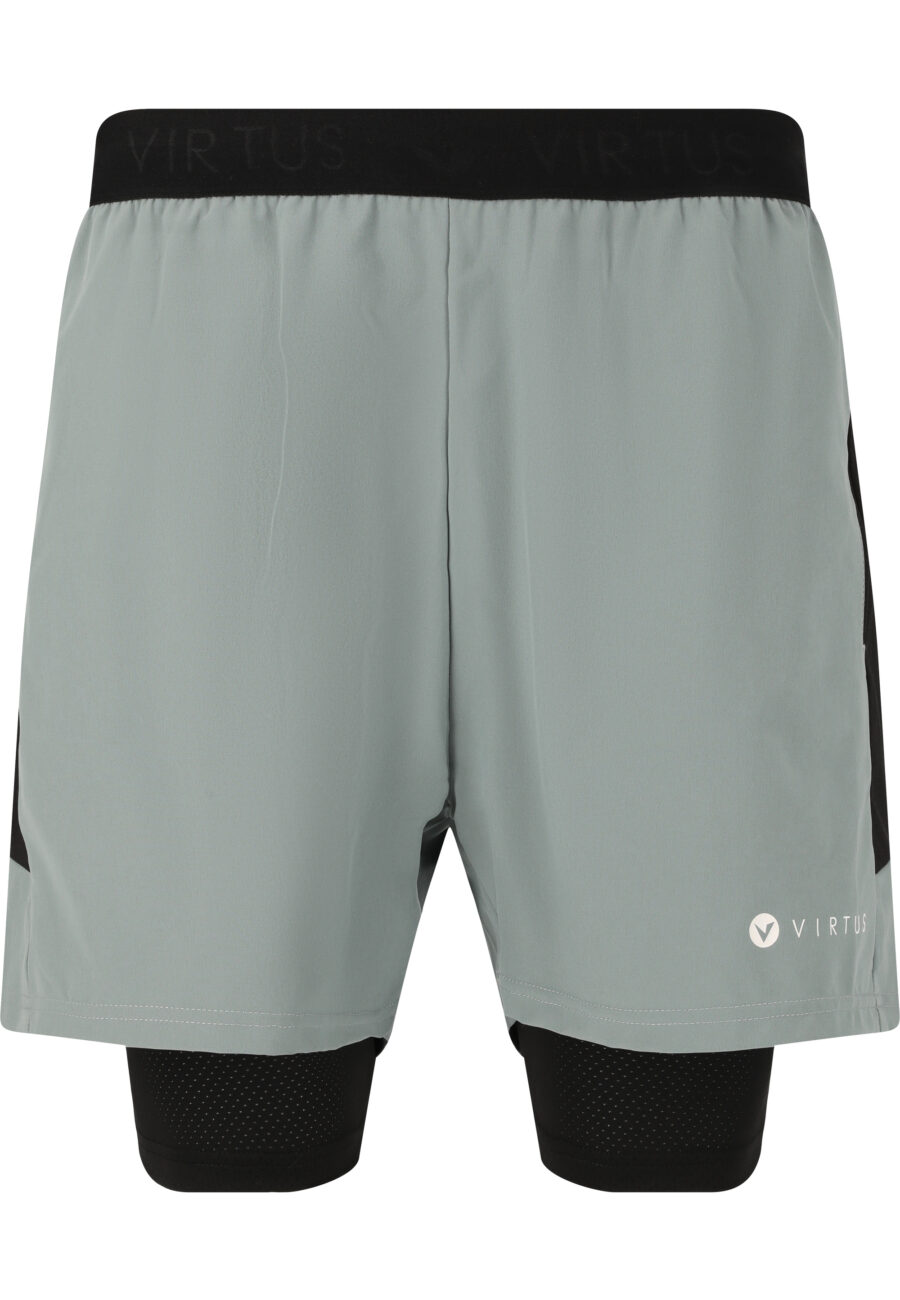 Virtus Dylan Performance 2-in-1 Stretch Shorts, Stormy Sea