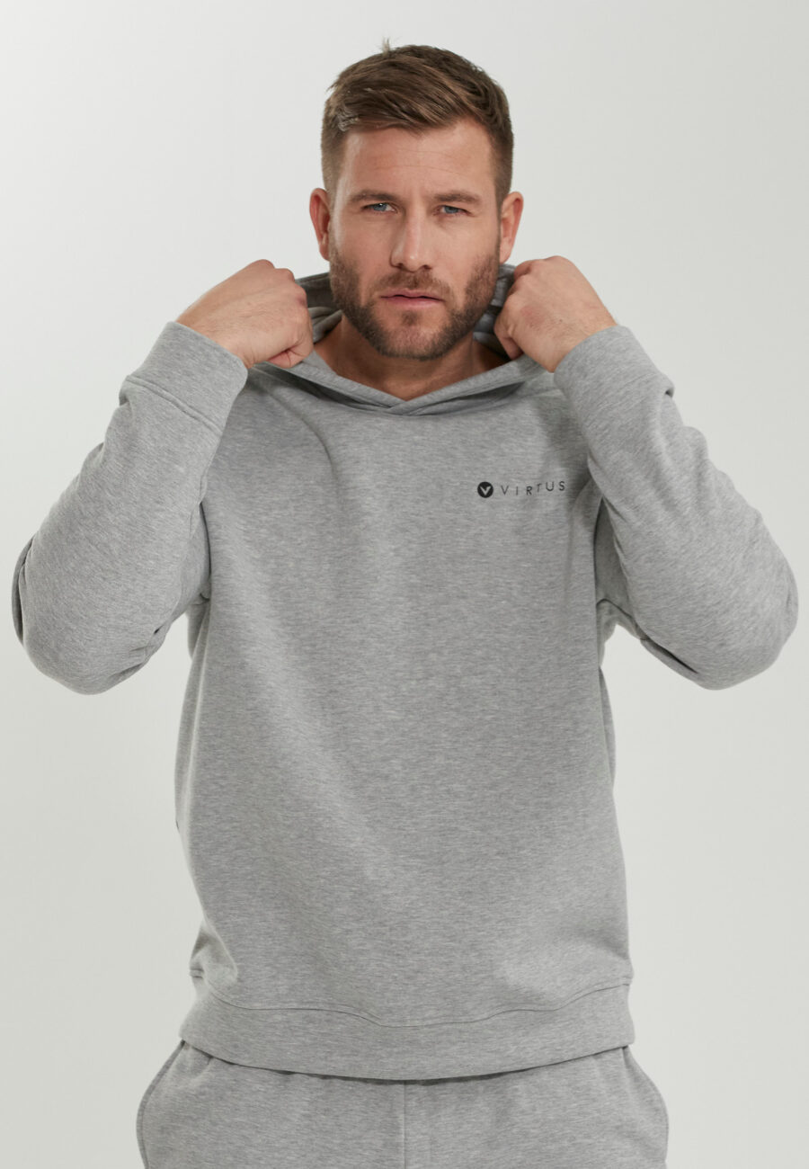 Virtus Kritow Cozy Cotton Blend Hoody, Light Grey Melange - Image 3