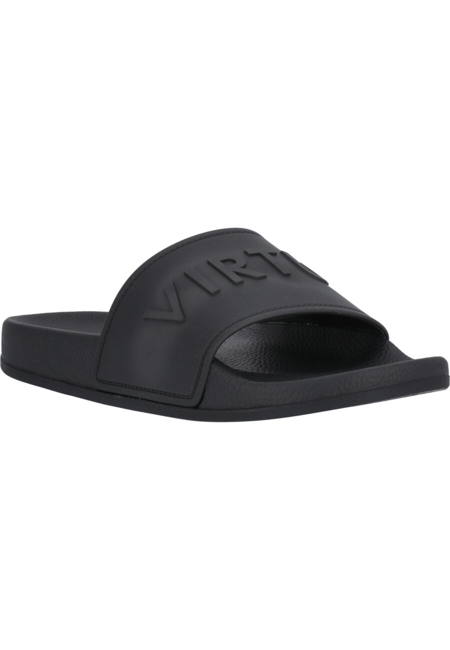 Virtus Sammi Comfortable Rubber Sandals, Black - Image 16