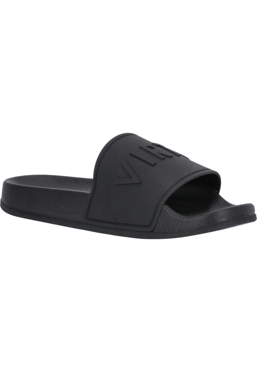 Virtus Sammi Comfortable Rubber Sandals, Black - Image 9