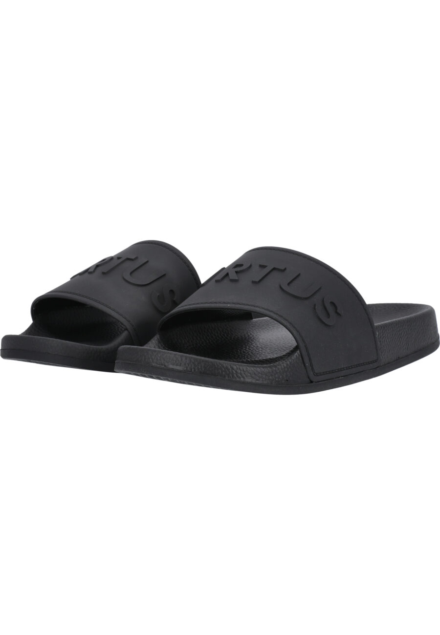Virtus Sammi Comfortable Rubber Sandals, Black - Image 5