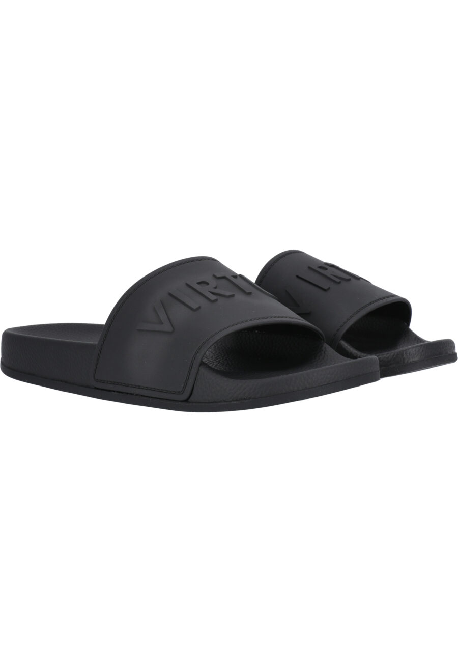 Virtus Sammi Comfortable Rubber Sandals, Black - Image 3