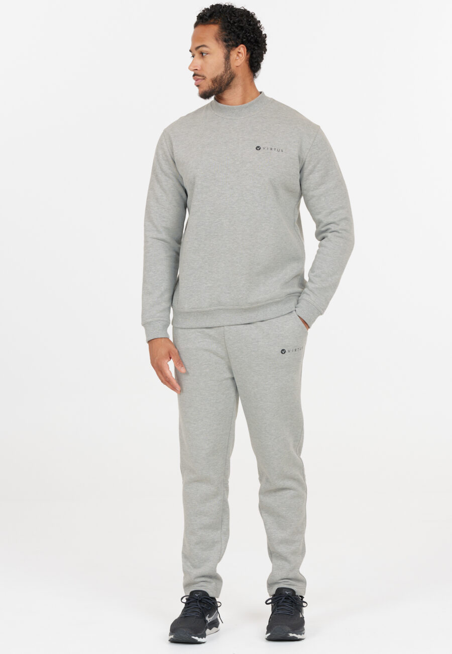 Virtus Dereck Eco-Friendly Crew Neck Sweatshirt, Light Grey Melange - Image 4