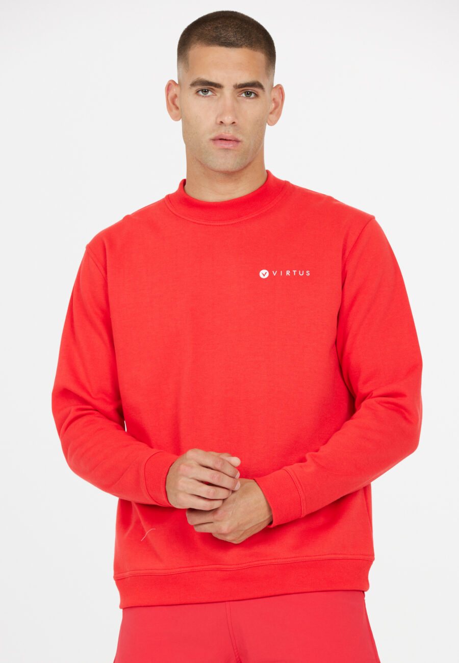 Virtus Dereck Eco-Friendly Crew Neck Sweatshirt, Tomato - Image 3