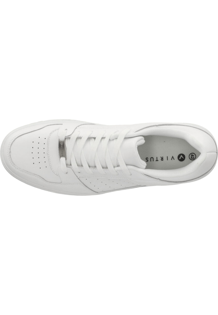 Virtus Ewart Premium Leather Sneakers, White Solid - Image 7
