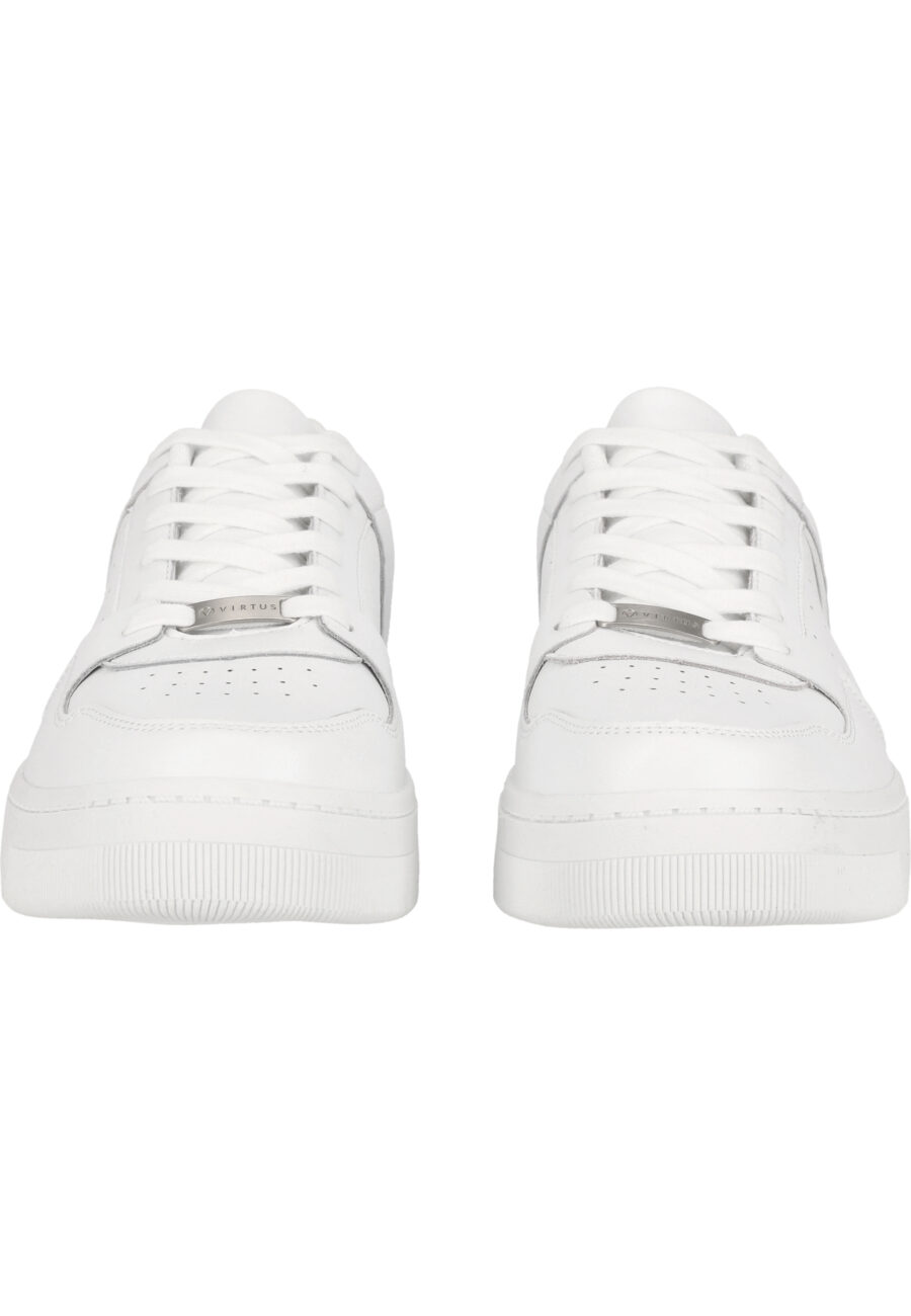 Virtus Ewart Premium Leather Sneakers, White Solid - Image 3
