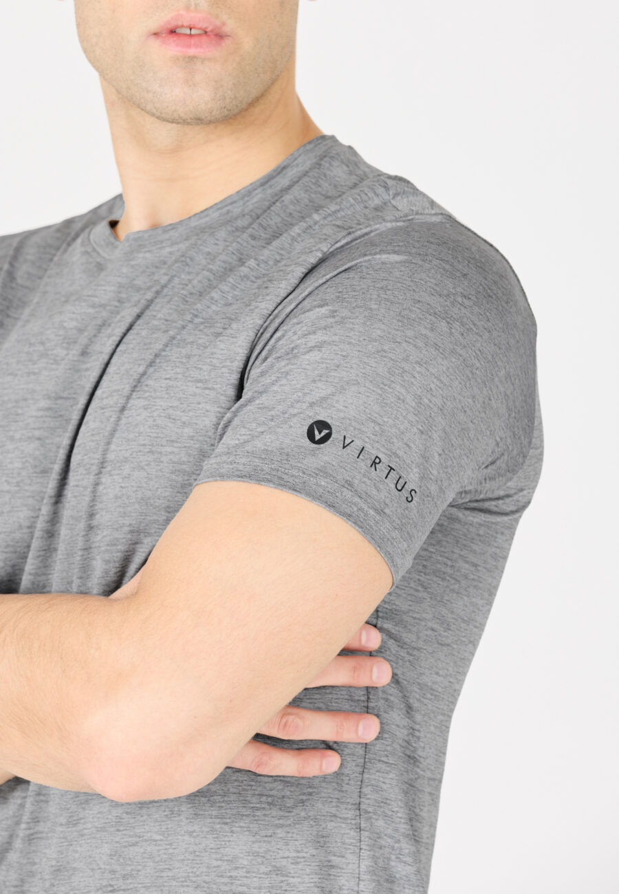Virtus Beed Short Sleeve T-Shirt, Mid Grey Melange - Image 6