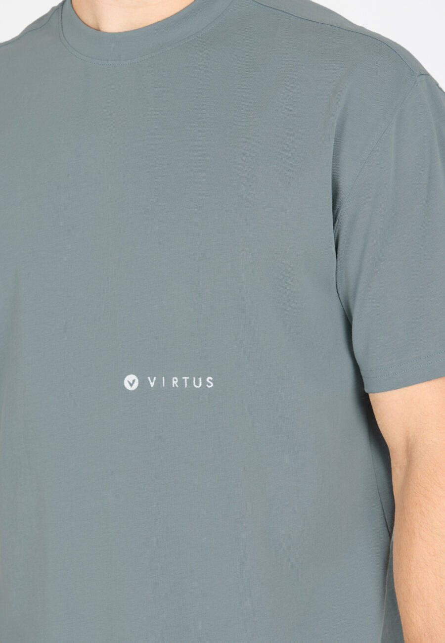 Virtus Josephy Short Sleeve Cotton T-Shirt, Stormy Sea - Image 6