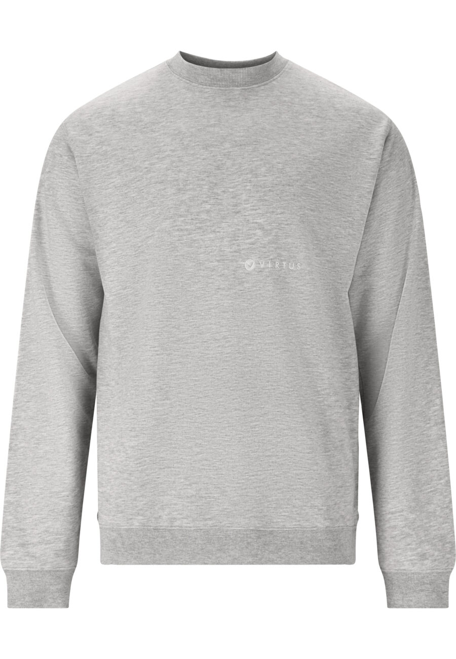 Virtus Kayden Comfortable Crew Neck Sweatshirt, Light Grey Melange - Image 5