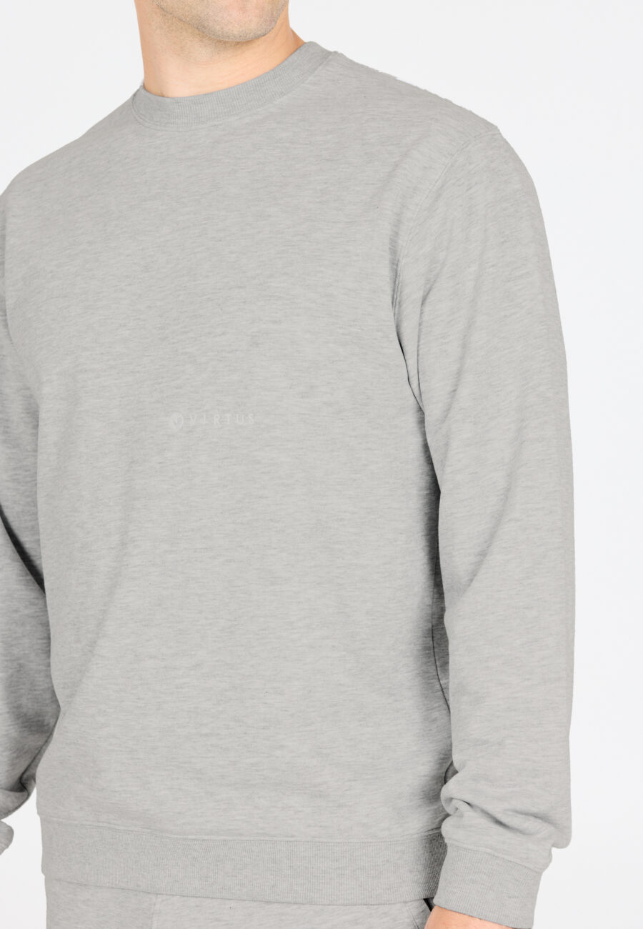Virtus Kayden Comfortable Crew Neck Sweatshirt, Light Grey Melange - Image 2