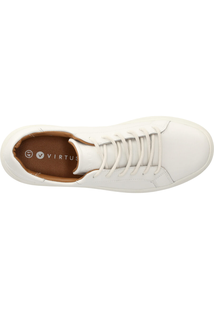Virtus Britan Casual Leather Sneakers, White - Image 11