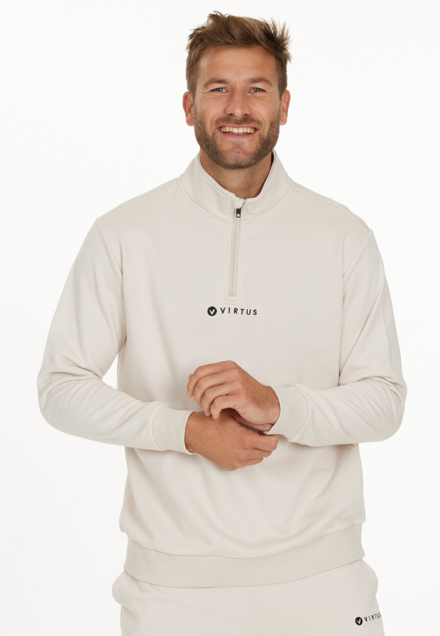 Virtus Hotown Stylish Half Zip Sweatshirt, Moonbeam - Image 3
