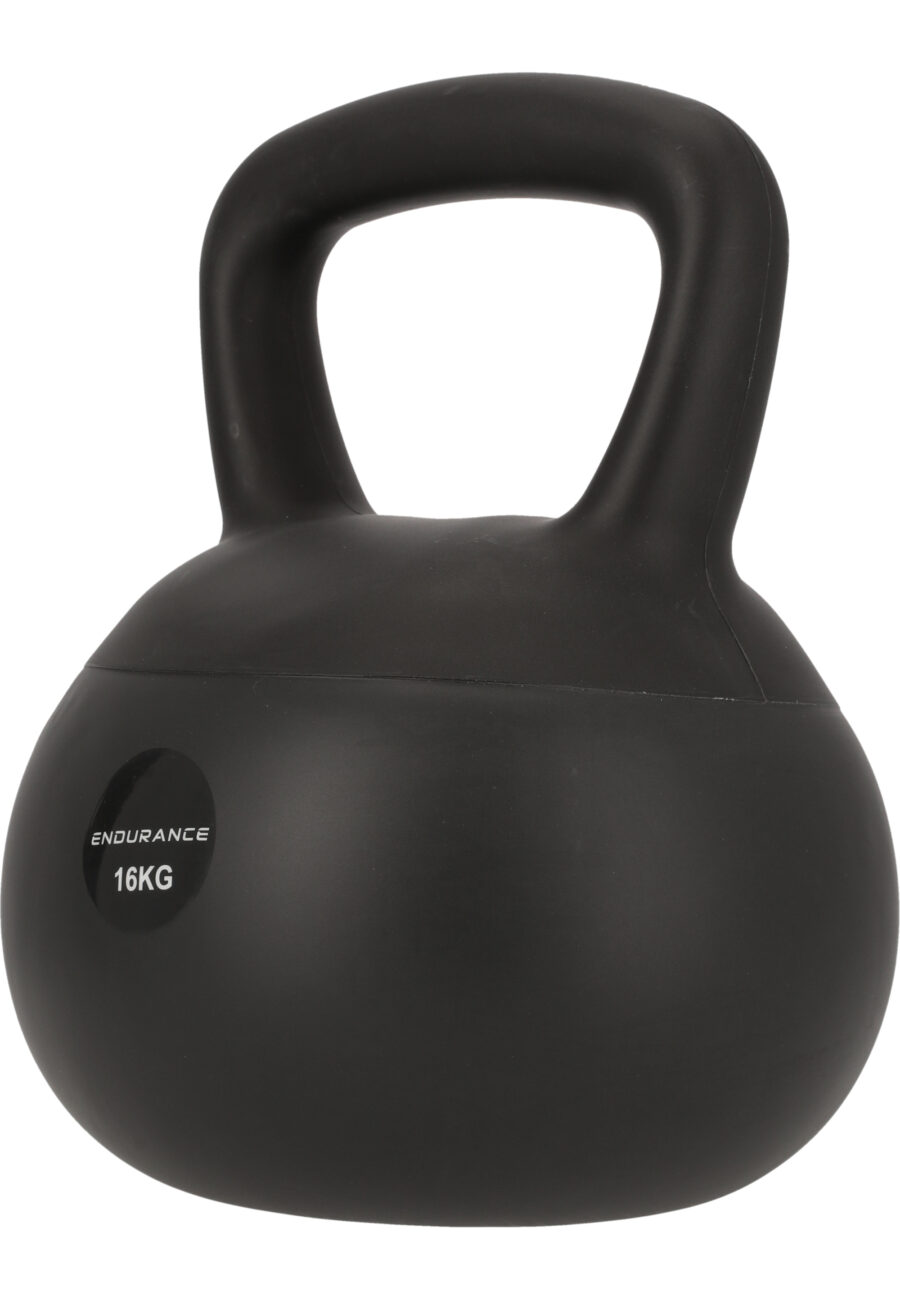 Endurance Silicone Kettlebell 16kg Fitness Equipment, Black - Image 3