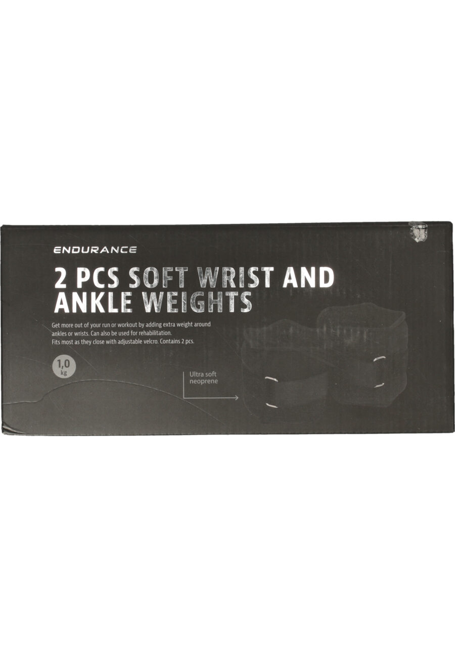 Endurance Adjustable Ankle Wrist Weights 2x1kg, Black - Image 2