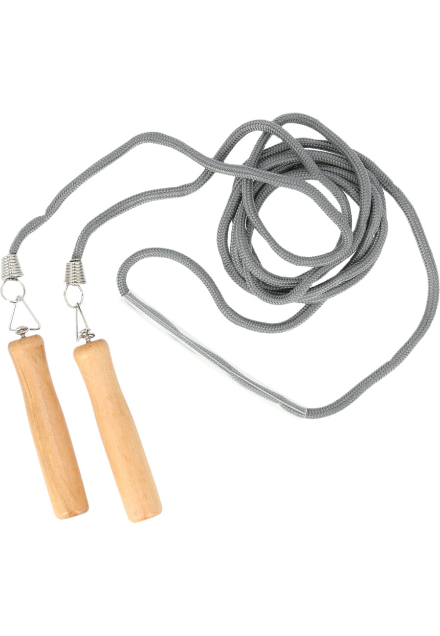 Endurance Jump Rope Classic Wooden Handles, Pearl Grey