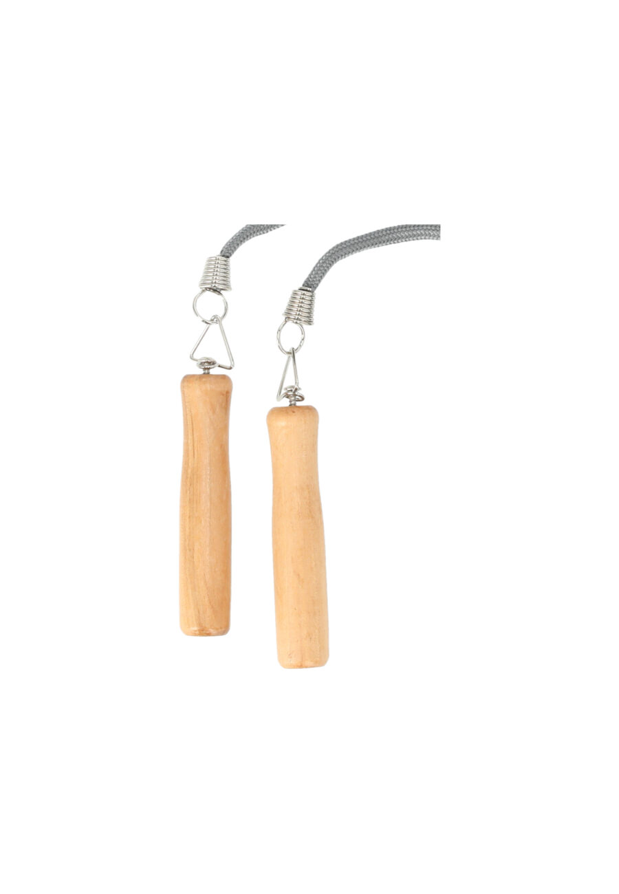 Endurance Jump Rope Classic Wooden Handles, Pearl Grey - Image 5
