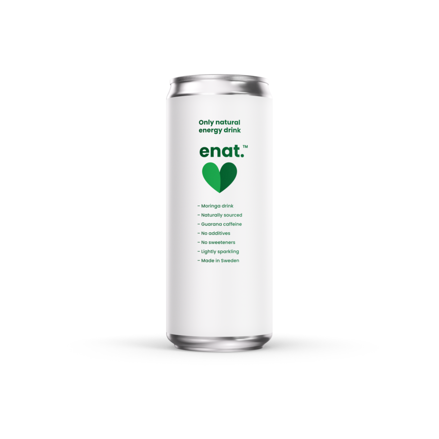 Enat - All Natural Energy drink Moringa & Guarana, 24 cans