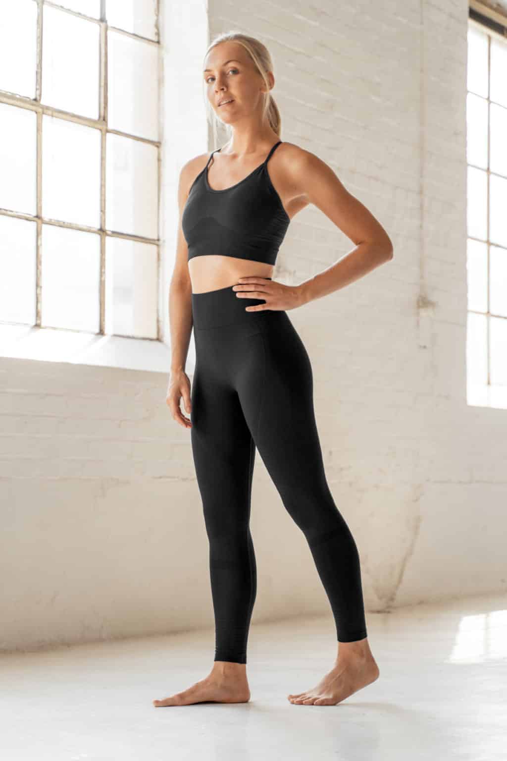 Athlecia Nagar Seamless High Waist Leggings, Black - Image 3