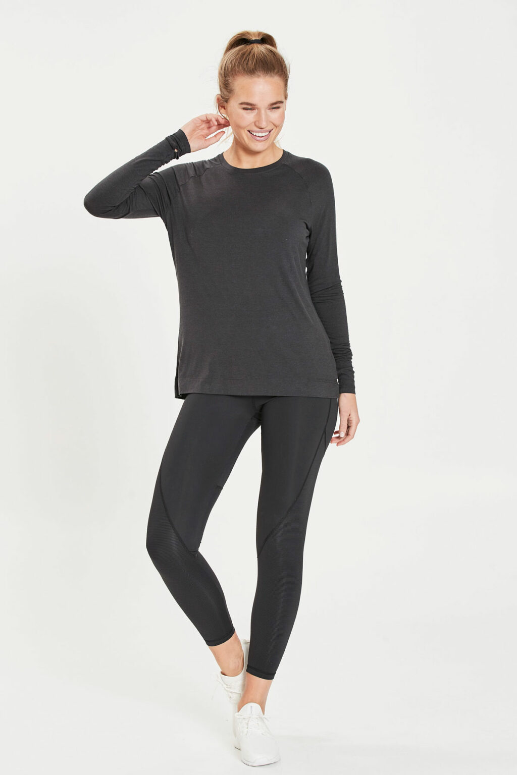 Athlecia Hailey Melange T-Shirt, Dark grey - Image 3