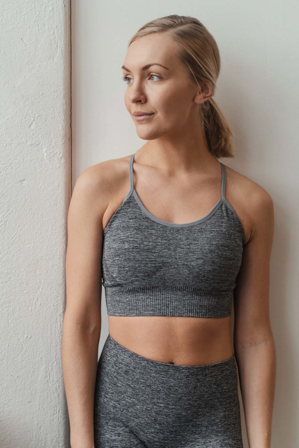 Athlecia Foan Sports Bra, Mid Grey Melange - Image 5
