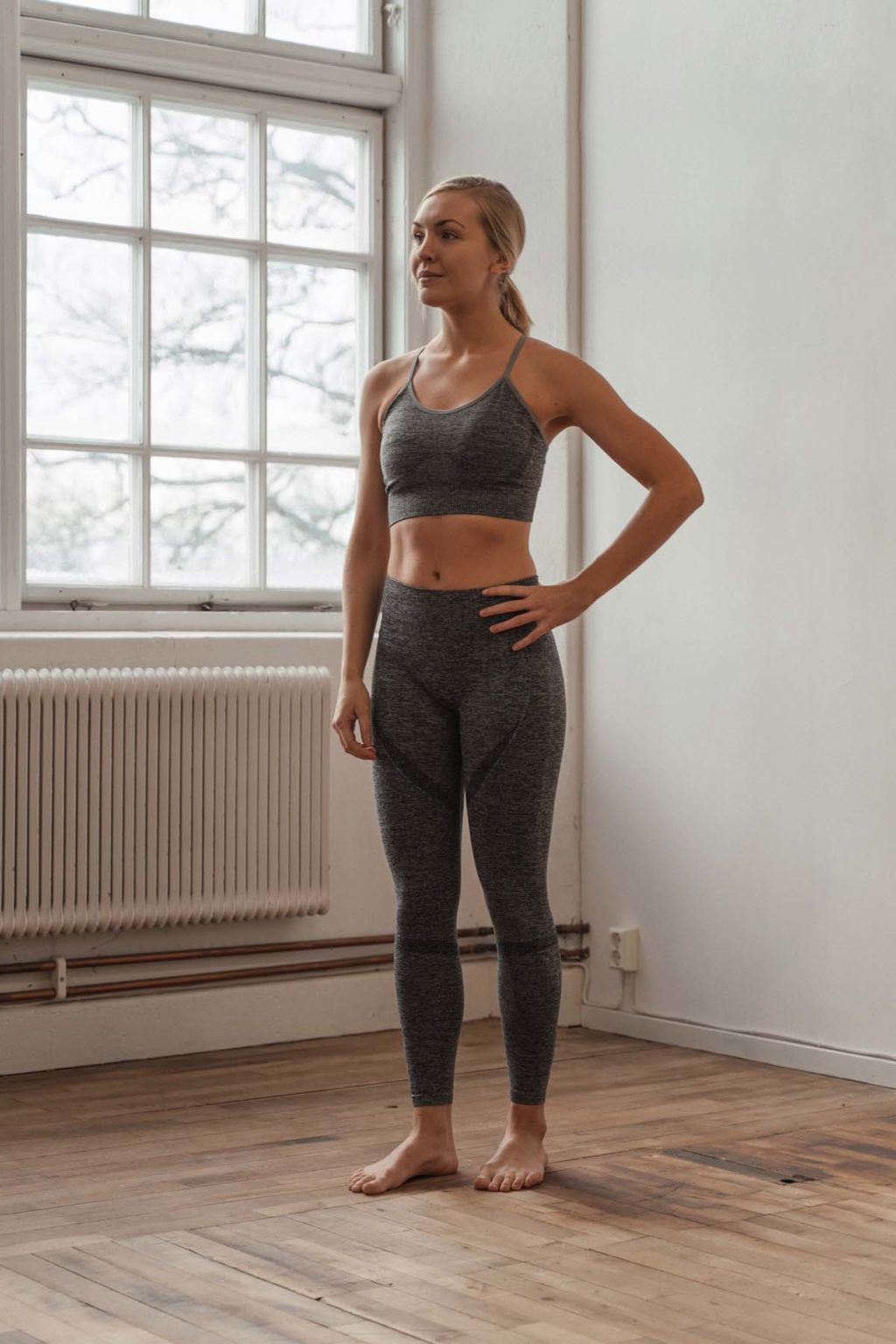 Athlecia Nagar Seamless High Waist Leggings, Mid Grey Melange - Image 6