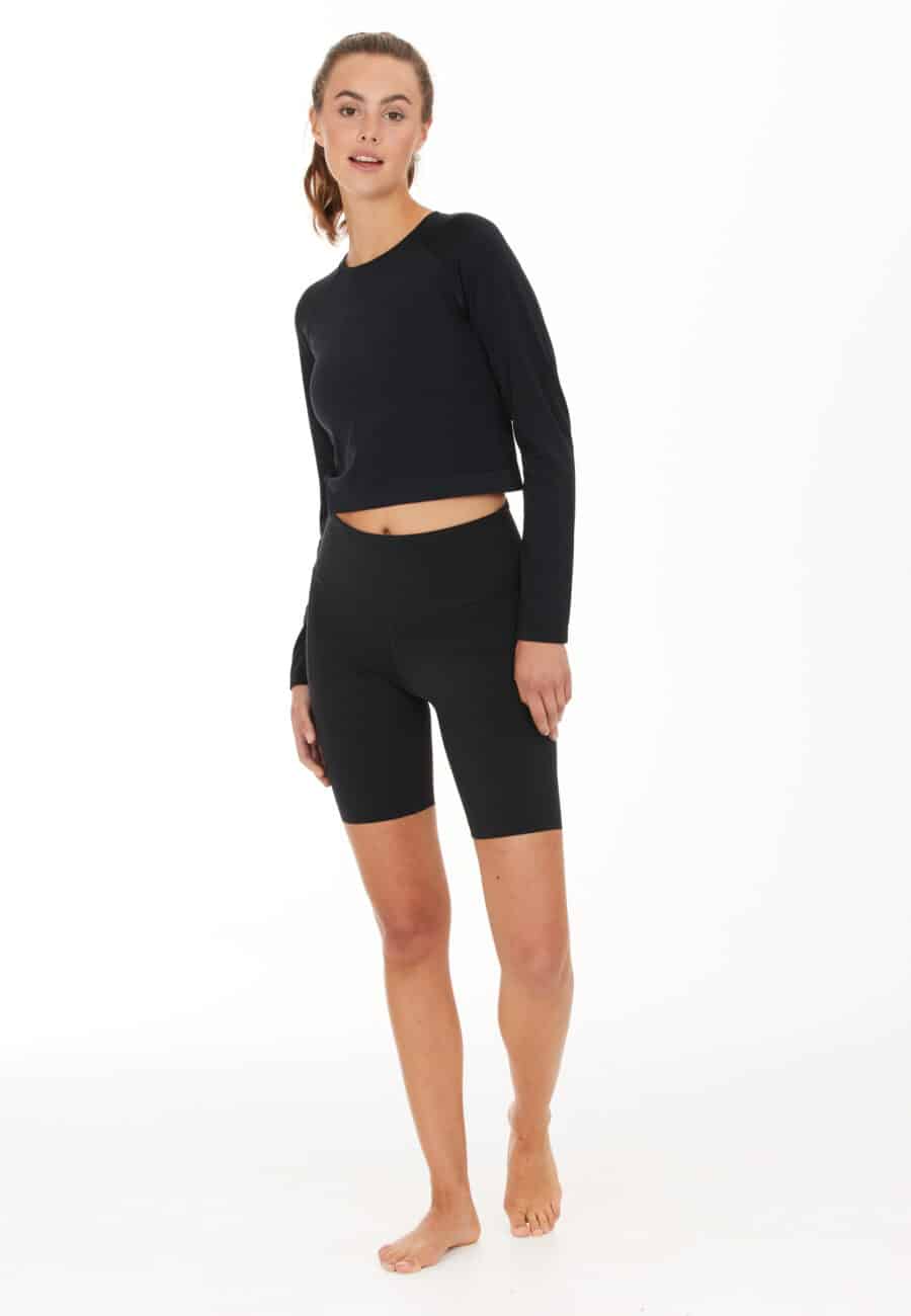 Athlecia Celita Crop Top Long Sleeves, Black - Image 2