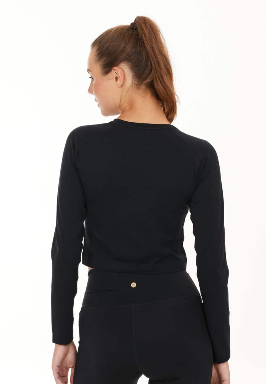 Athlecia Celita Crop Top Long Sleeves, Black - Image 3