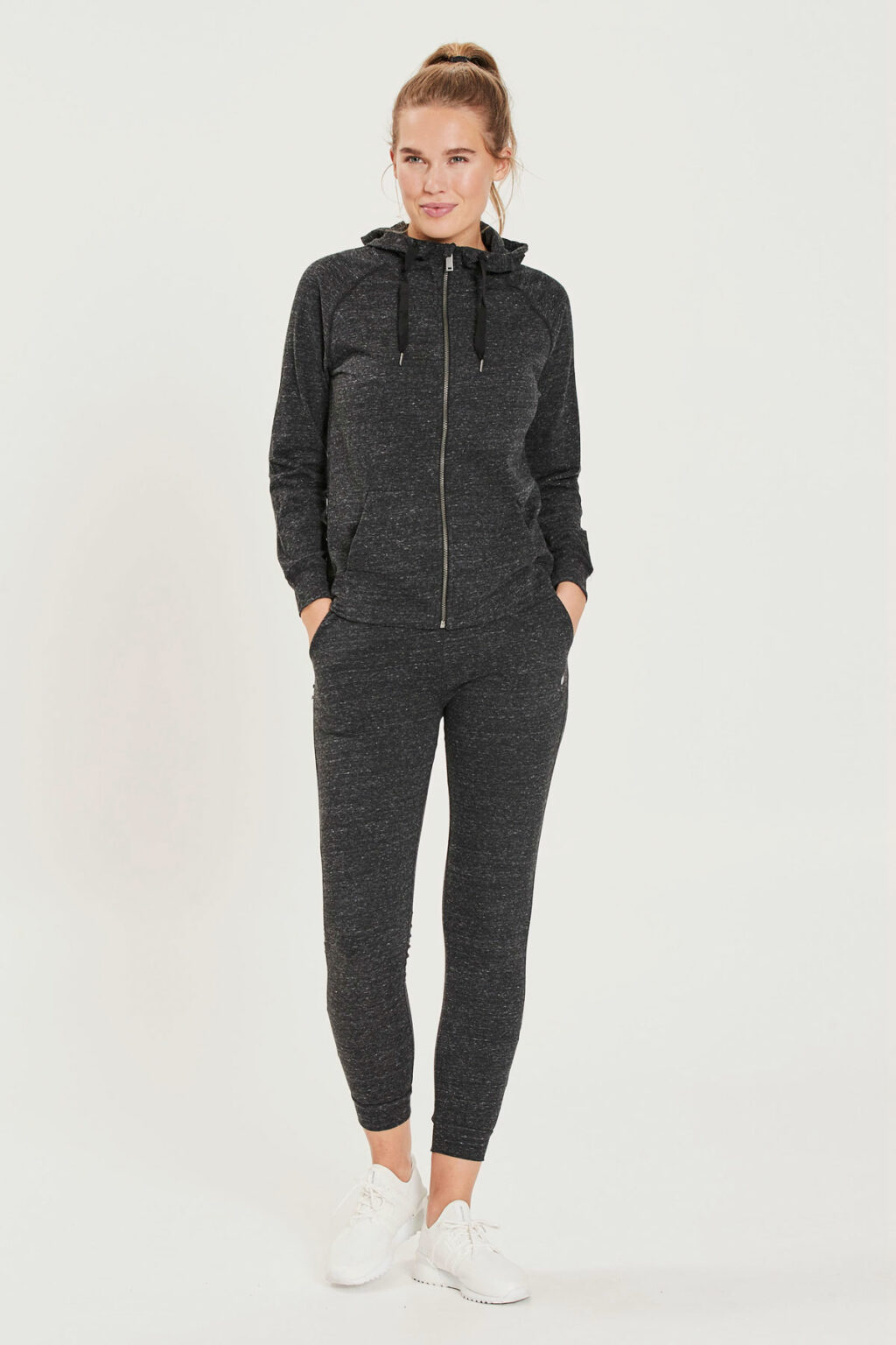 Athlecia Watam Melange Hoodie, Black - Image 4