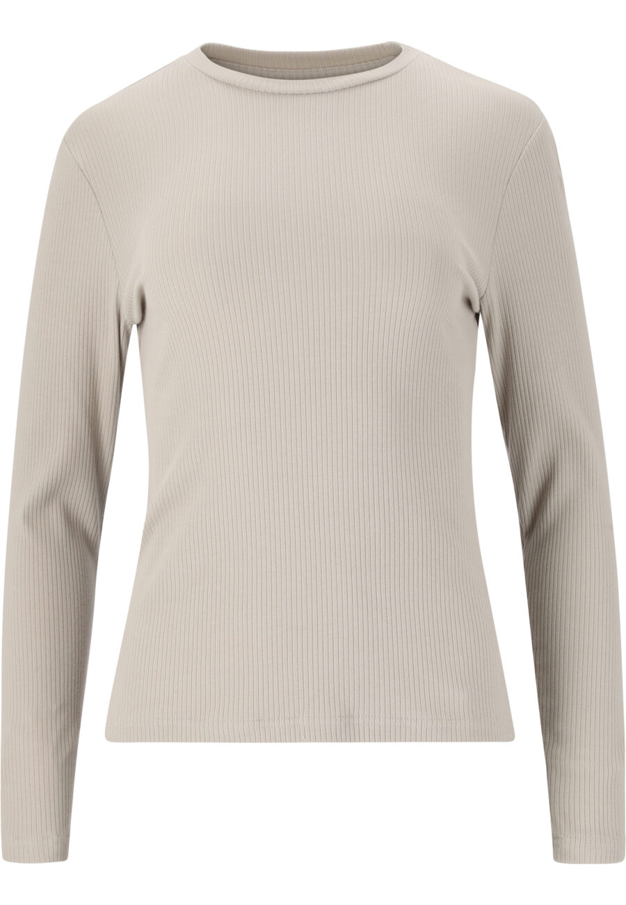 Athlecia Lankae Long Sleeved Rib Stop Pattern T-Shirt, Dove - Image 2