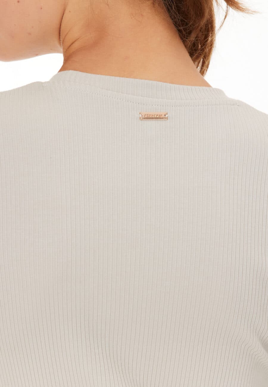 Athlecia Lankae Long Sleeved Rib Stop Pattern T-Shirt, Dove - Image 6