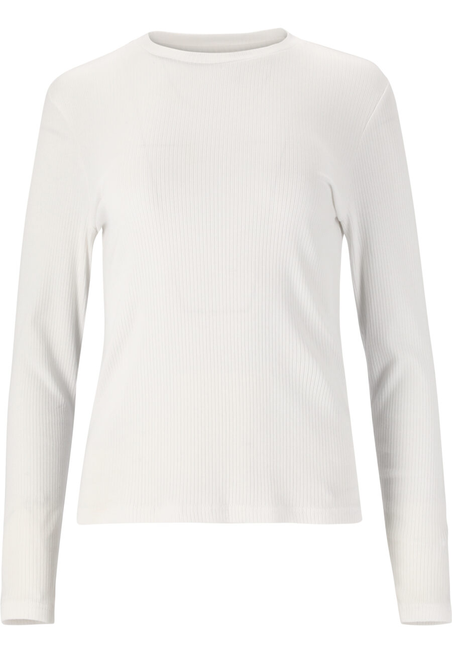Athlecia Lankae Long Sleeved Rib Stop Pattern T-Shirt, White - Image 2