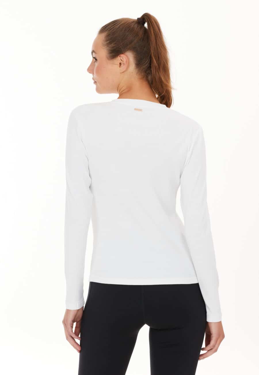 Athlecia Lankae Long Sleeved Rib Stop Pattern T-Shirt, White - Image 9