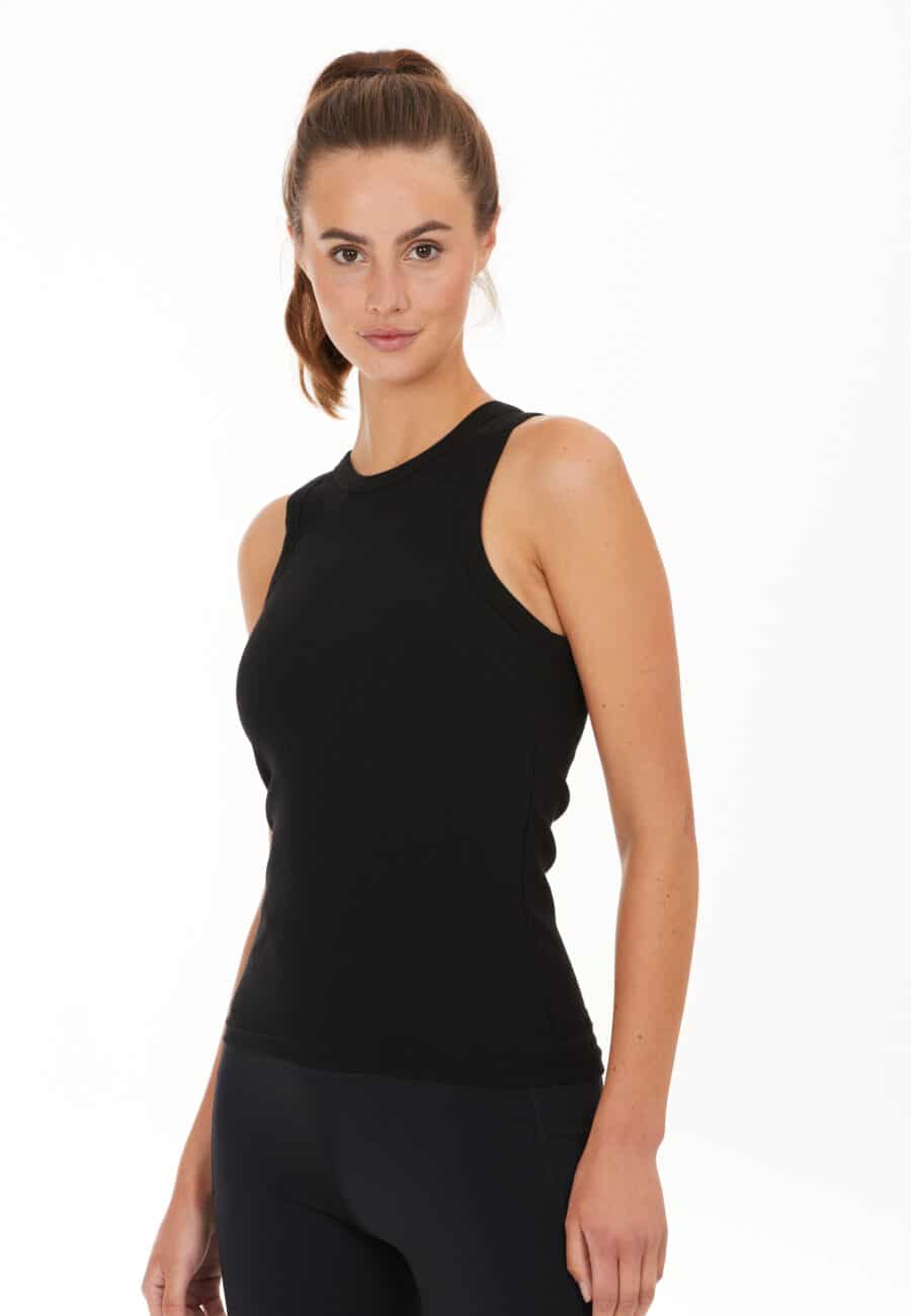 Athlecia Lankae Tank Top Rib Stop Pattern, Black
