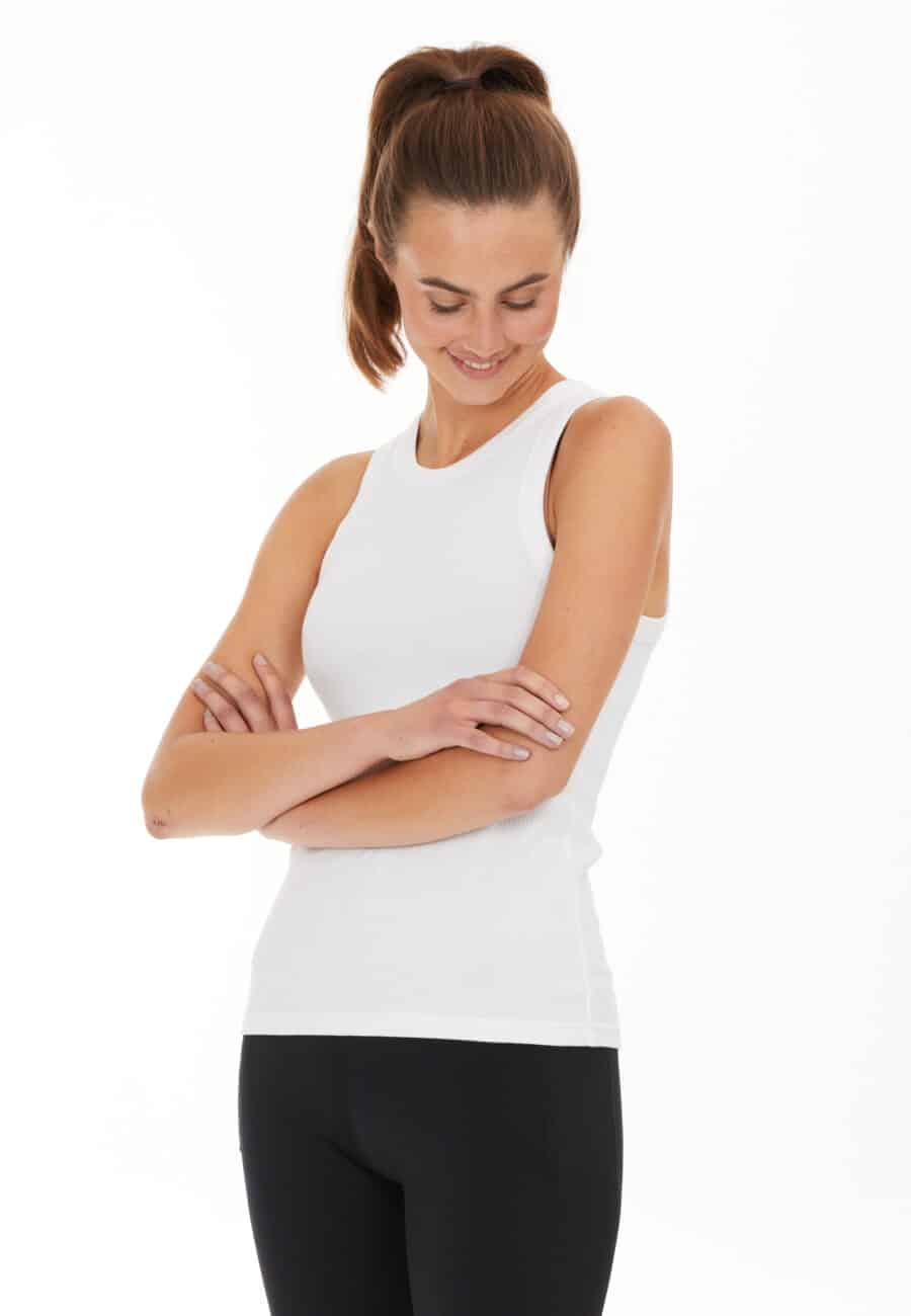 Athlecia Lankae Tank Top Rib Stop Pattern, White