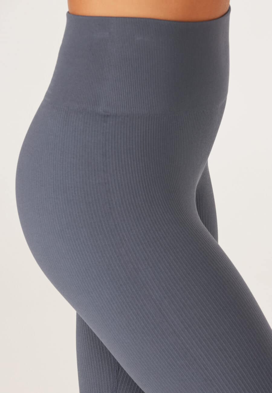 Athlecia Aideny Seamless Rib Leggings, Ombre Blue - Image 3