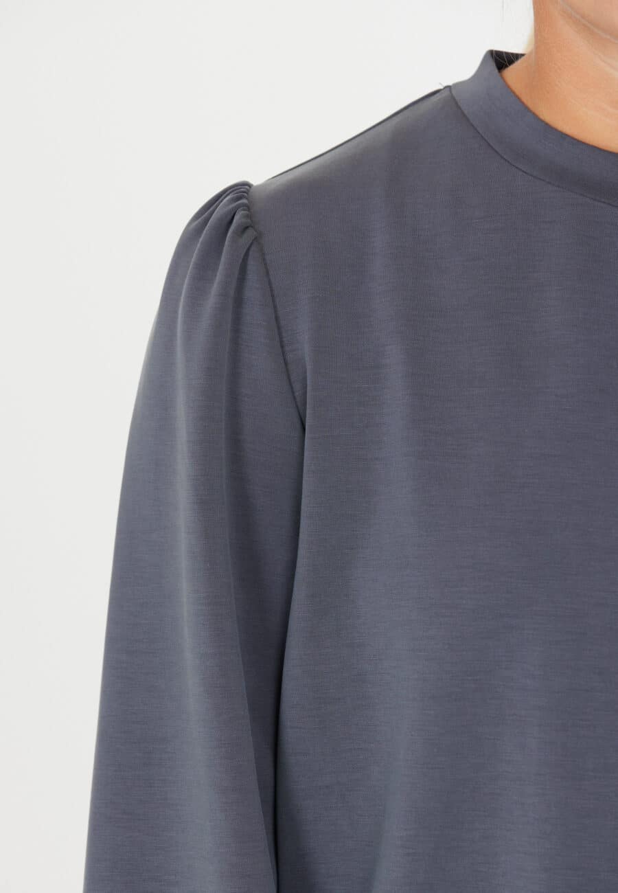 Athlecia Jillnana Balloon Sleeve Sweat, Blackened Pearl - Image 6