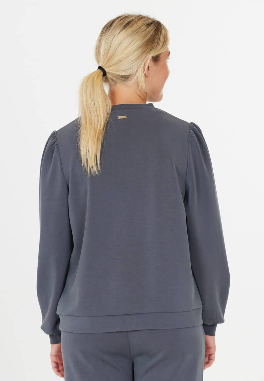 Athlecia Jillnana Balloon Sleeve Sweat, Blackened Pearl