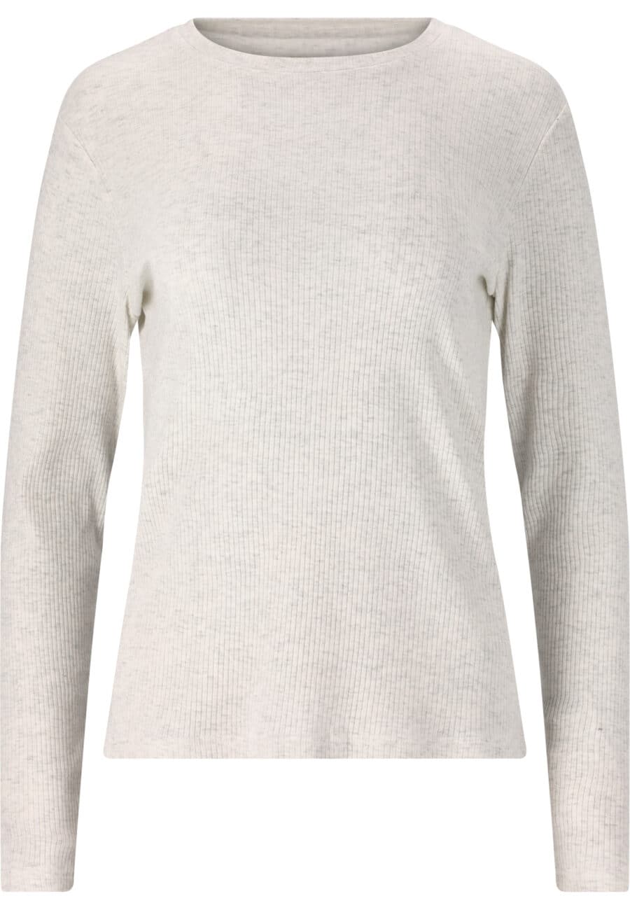 Athlecia Lankae Long Sleeved Rib Stop Pattern T-Shirt, Light Grey Melange - Image 2