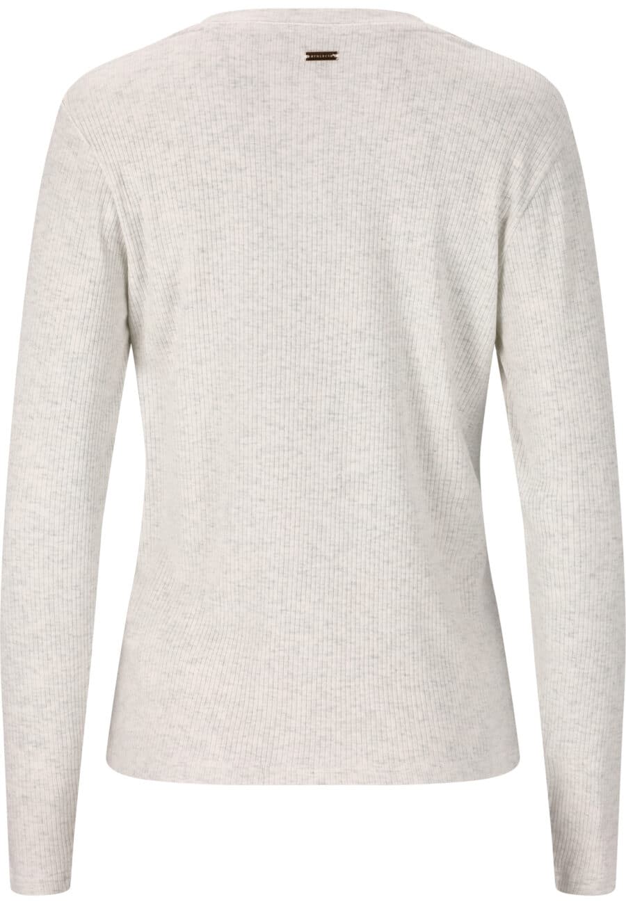 Athlecia Lankae Long Sleeved Rib Stop Pattern T-Shirt, Light Grey Melange - Image 3