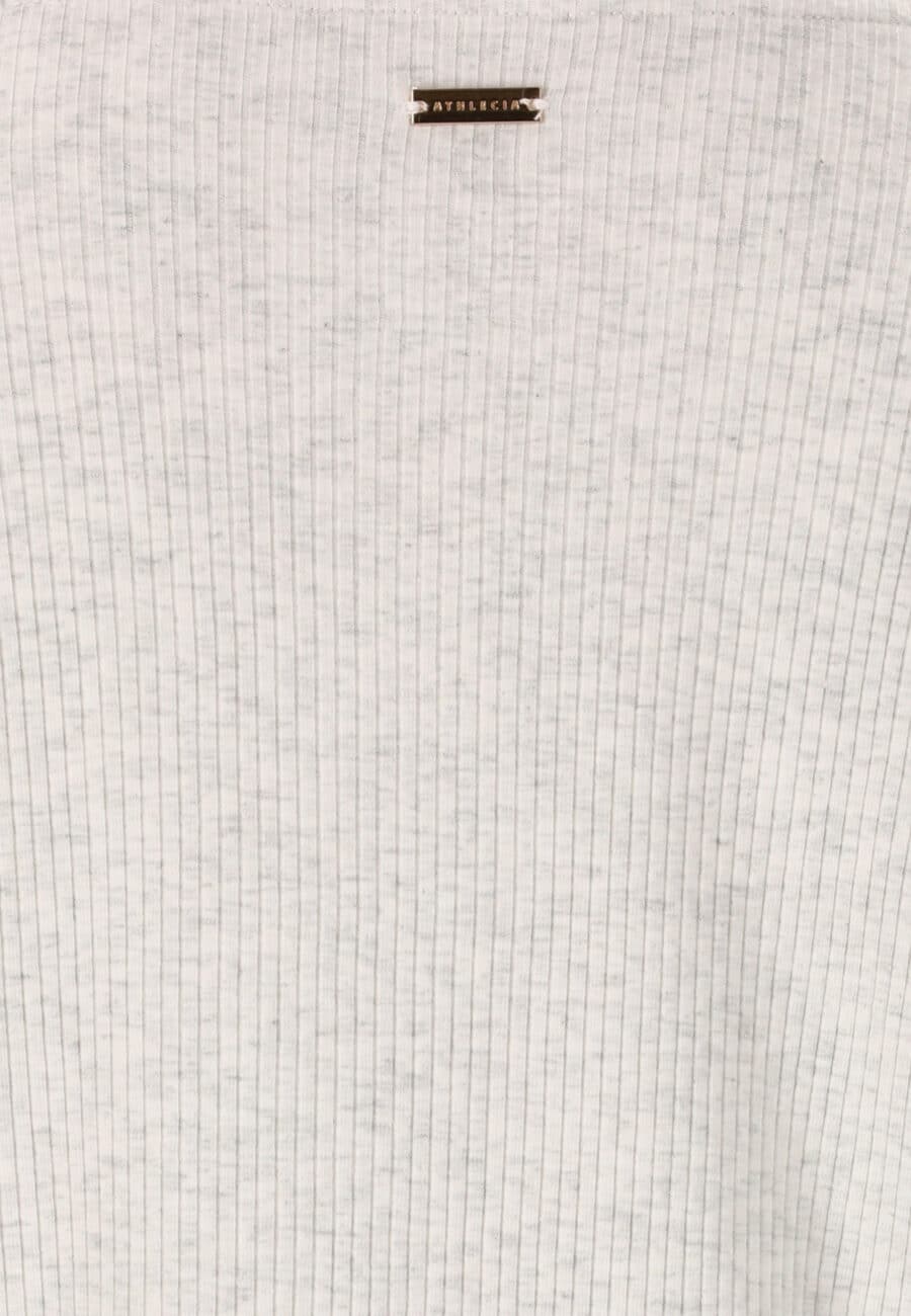 Athlecia Lankae Long Sleeved Rib Stop Pattern T-Shirt, Light Grey Melange - Image 4