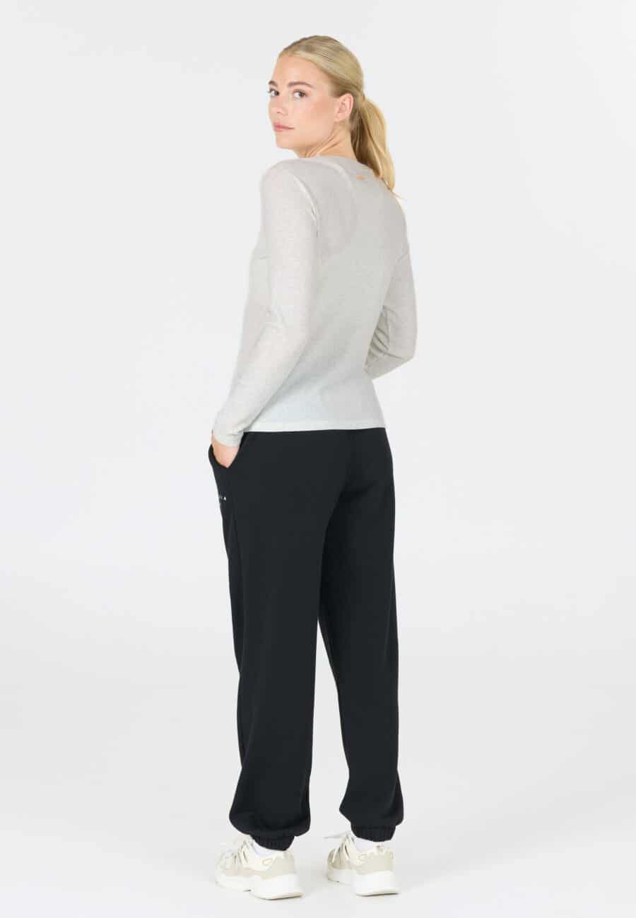 Athlecia Lankae Long Sleeved Rib Stop Pattern T-Shirt, Light Grey Melange - Image 8